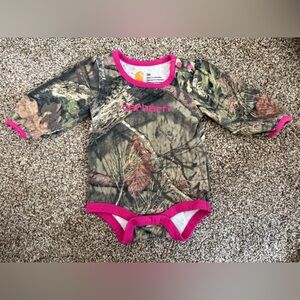 Carhartt Girls Camo Longsleeve Bodysuit Onesie 3 months
